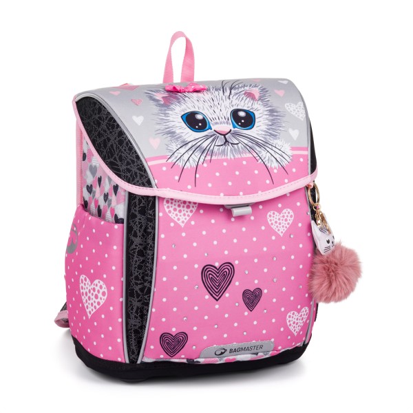 Školská taška s odnímateľným bedrovým pásom – mačka