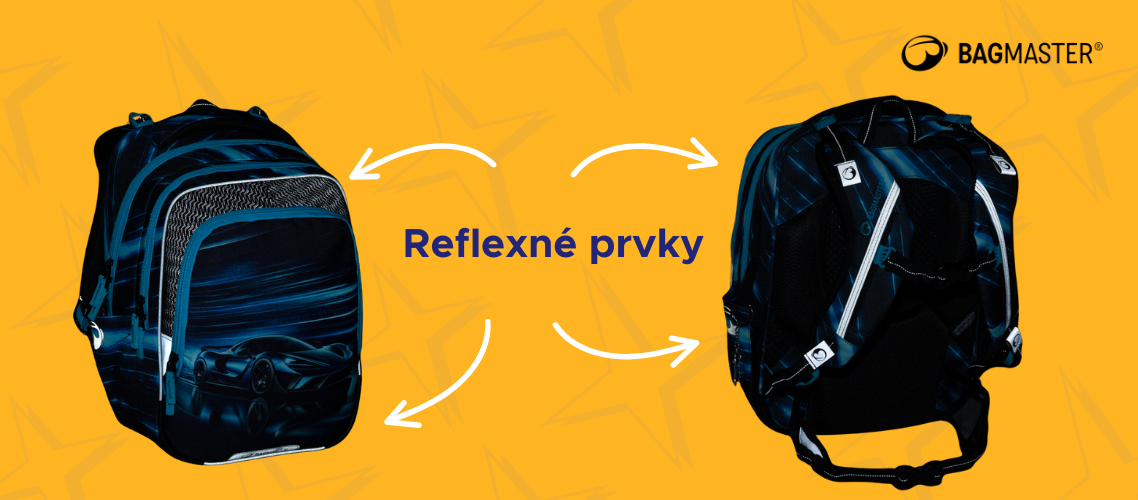 reflexné prvky, školský batoh, pre chlapcov