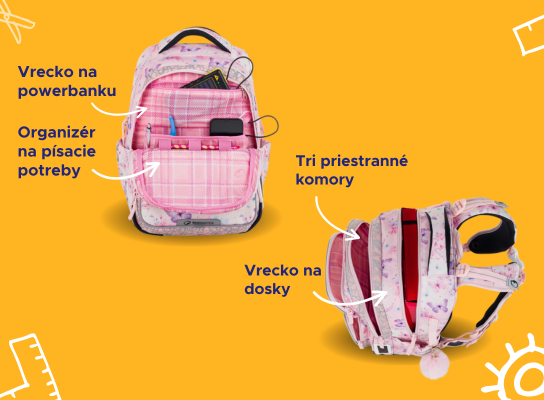 Vnitřní členění školního batohu Bagmaster Vnitřní členění školního batohu Bagmaster