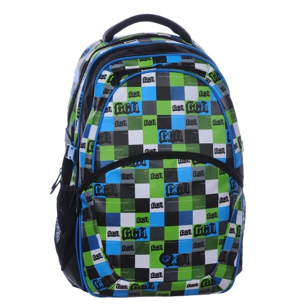 Chlapčenský školský batoh MADISON 0115 B BLUE/GREEN/BLACK