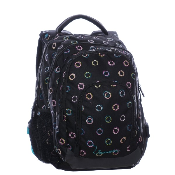 Dievčenský školský batoh pre 3.triedu MAGIC 0115 B BLACK/COLOURS