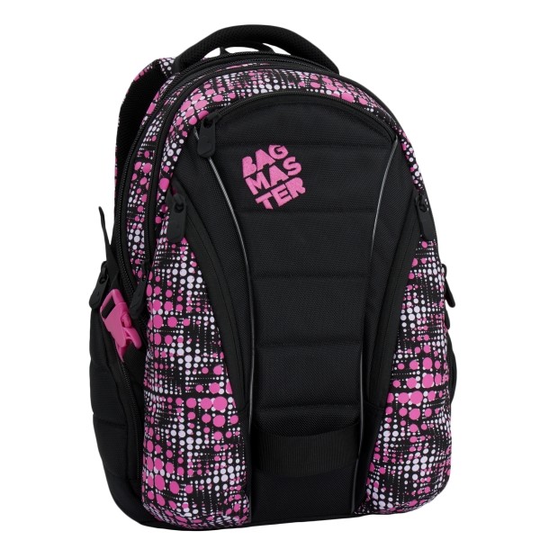 Dievčenský študentský batoh Bagmaster BAG 6 D BLACK/PINK