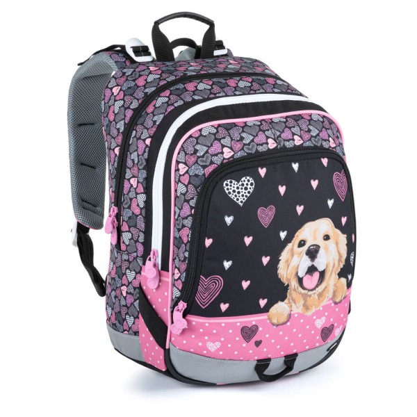 Trojkomorový školský batoh - pes