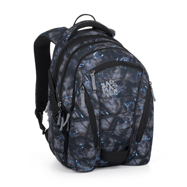 Študentský batoh BAG 24 A – sivý s modrými prvkami