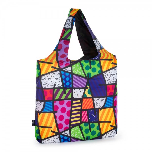Štýlová nákupná taška so zipsom Britto - abstrakt