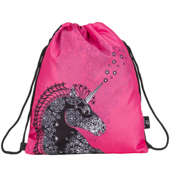 Dievčenské školské vrecko na prezuvky BAGMASTER SHOES LIM 9 A PINK/BLACK/WHITE