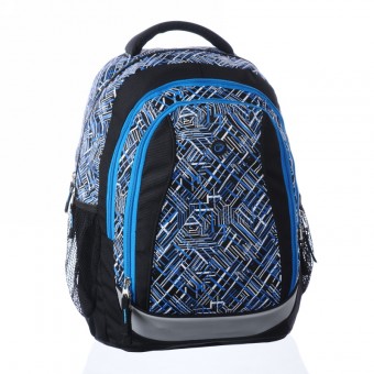 Chlapčenský školský batoh pre tretiaka NEO 8 B BLACK/BLUE/WHITE